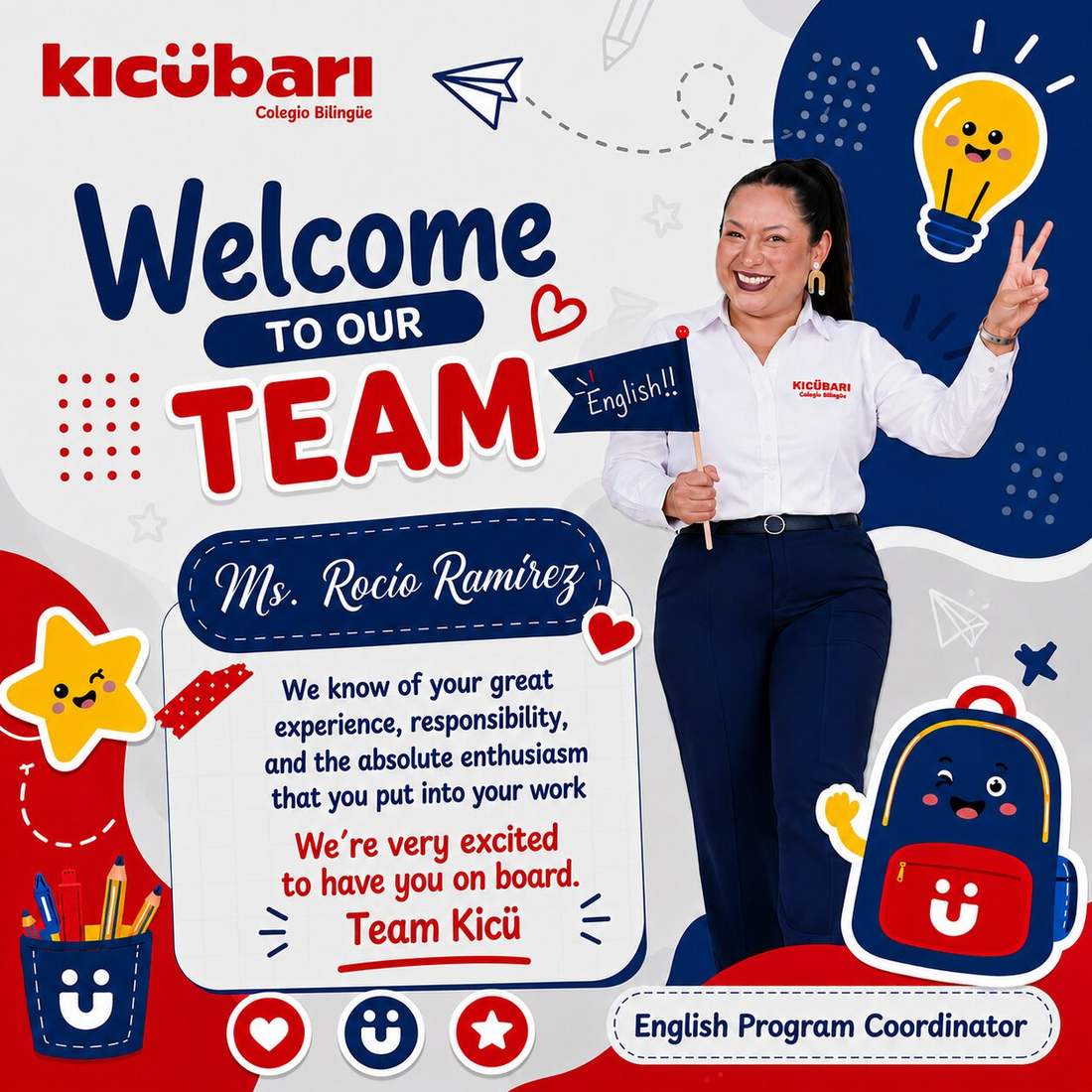Bienvenida coordinadora de inglés
